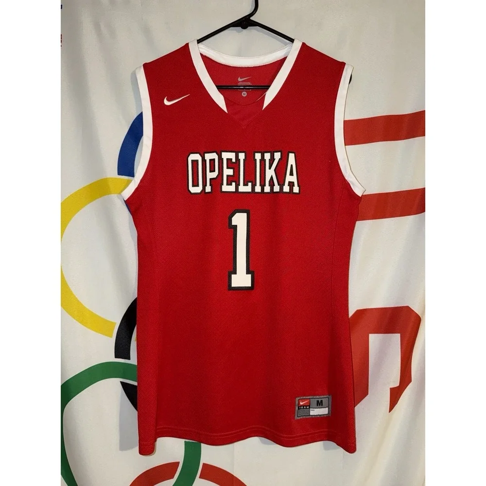 Nike Opelika High Basketball Jersey Medium Red Alabama